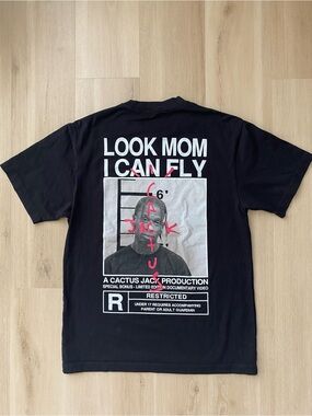 Cactus Jack Travis Scott Look Mom I Can Fly Graphic Tee Size M Netflix Doc NWOT